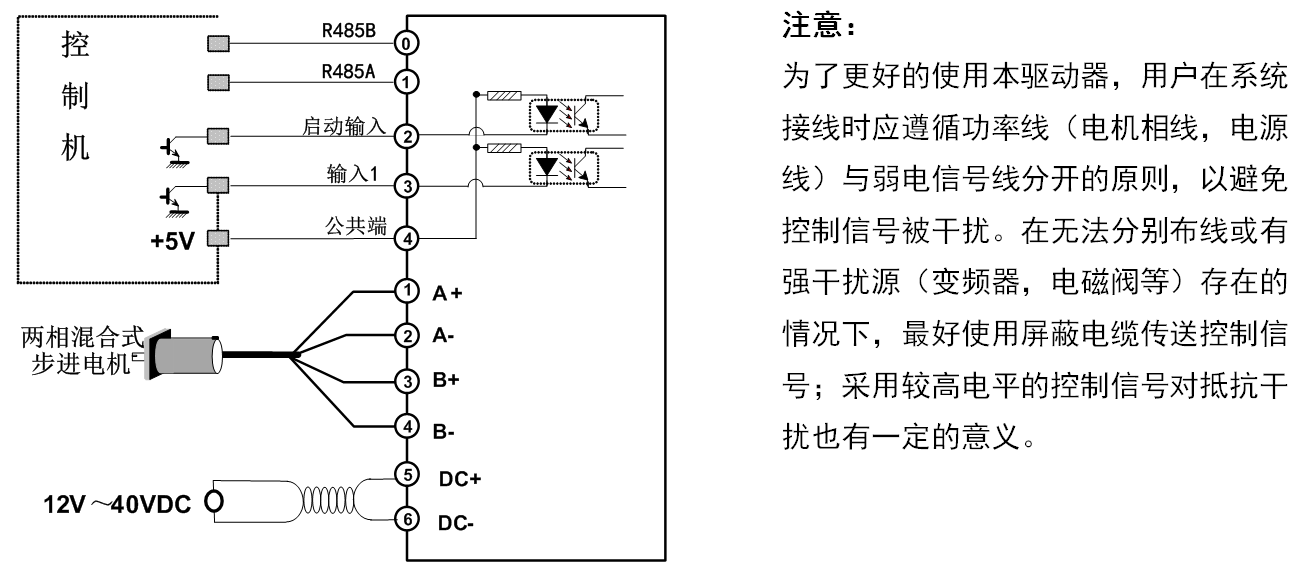 86bygh混合式步进电机_接线图分享